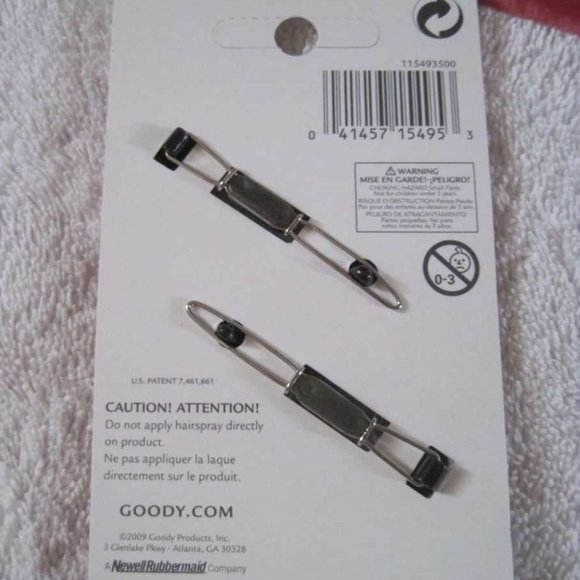 2 Black Plastic Oval Goody Stay Put Slide Proof Hold Hair Barrettes Secure Tight - Picture 3 of 11